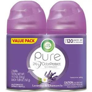 Air Wick Pure Freshmatic Automatic Spray Refill, Lavender and Chamomile Scent, 5.89oz, 2 Count