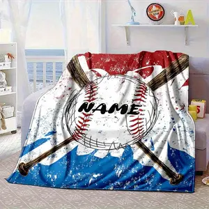 1pc Custom Name Sports Baseball Blanket Personalized Printed Blanket Soft Blanket for Bed Sofa, Bed Blanket, Picnic Blanket, Travel Blanket, and Halloween and Christmas Gifts Birthday Gifts38