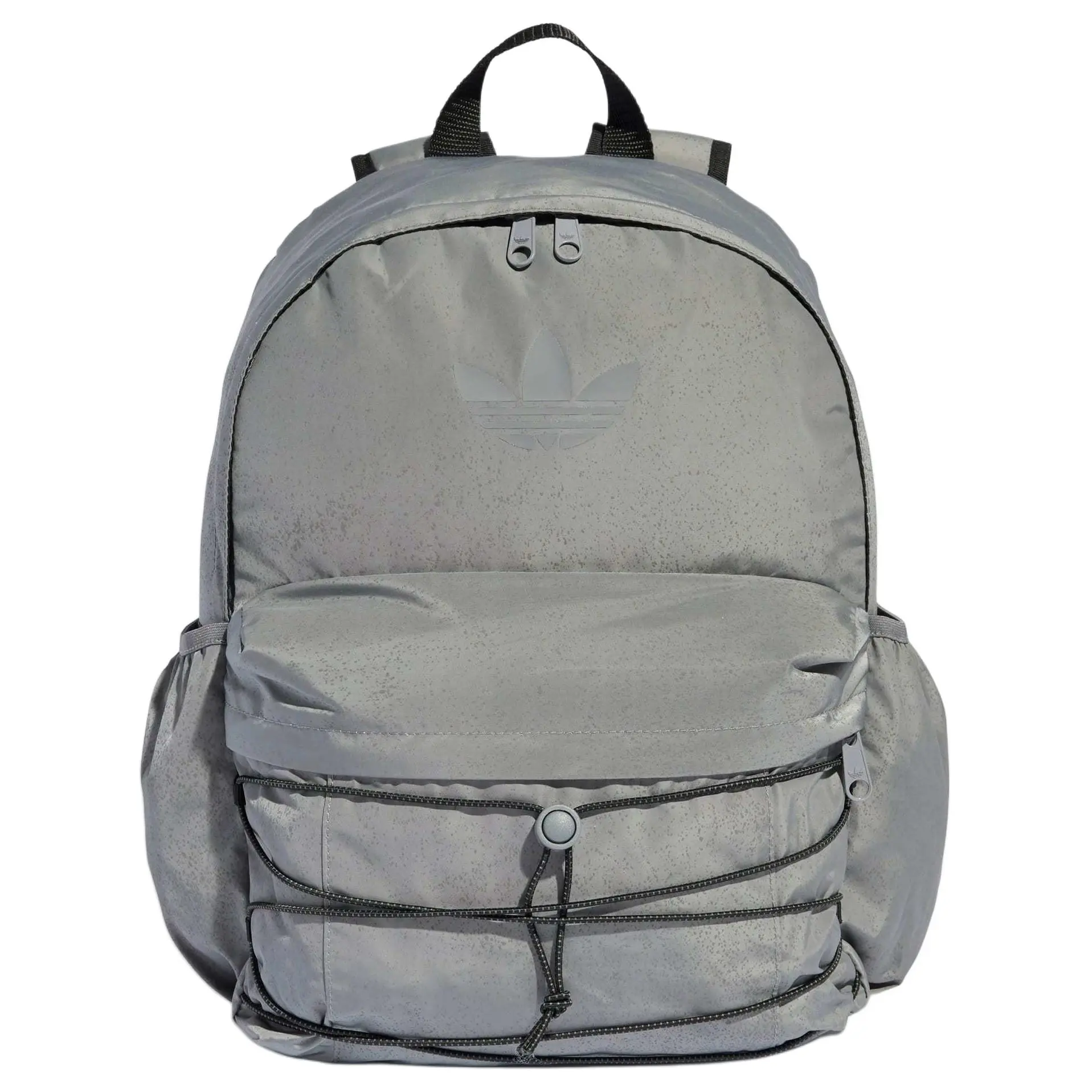 Adidas Originals Unisex 3-Stripes Reflective Logo 18.33L Gray Backpack, Made with Recycled Polyester, Three Stripes
