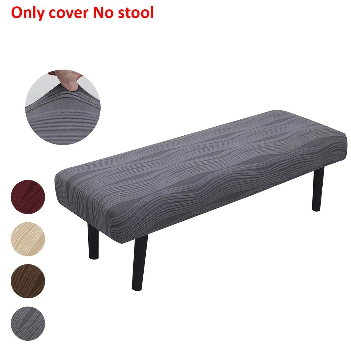 Striped Jacquard Long Bench Seat Cover, Elastic Easy-To-Remove, Elastic Slipcover, Jacquard Fabric, Ideal for Home, Hotel, Bar Decor, Chair Protector, Jacquard Chair Slipcovers, Dining Bench Cover, Washable Chair Slipcovers