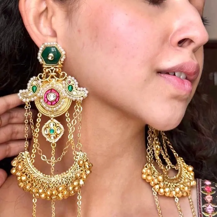 Fushion Style brass Kashmiri Earrings handcraft Fushion Style brass Kashmiri Earrings handcraft