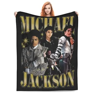 Michael Jackson Flannel Blanket, Soft Cozy Spring & Autumn Throw for Sofa, Outdoor & Bed, Adults & Kids Blanket