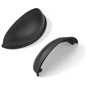 10 Pack 2-1/2" (2.5 Inch Hole Center) Matte Black Drawer Pulls Cabinet Cup Pulls Kitchen Hardware Cabinet Handles Drawer Handles Knobs