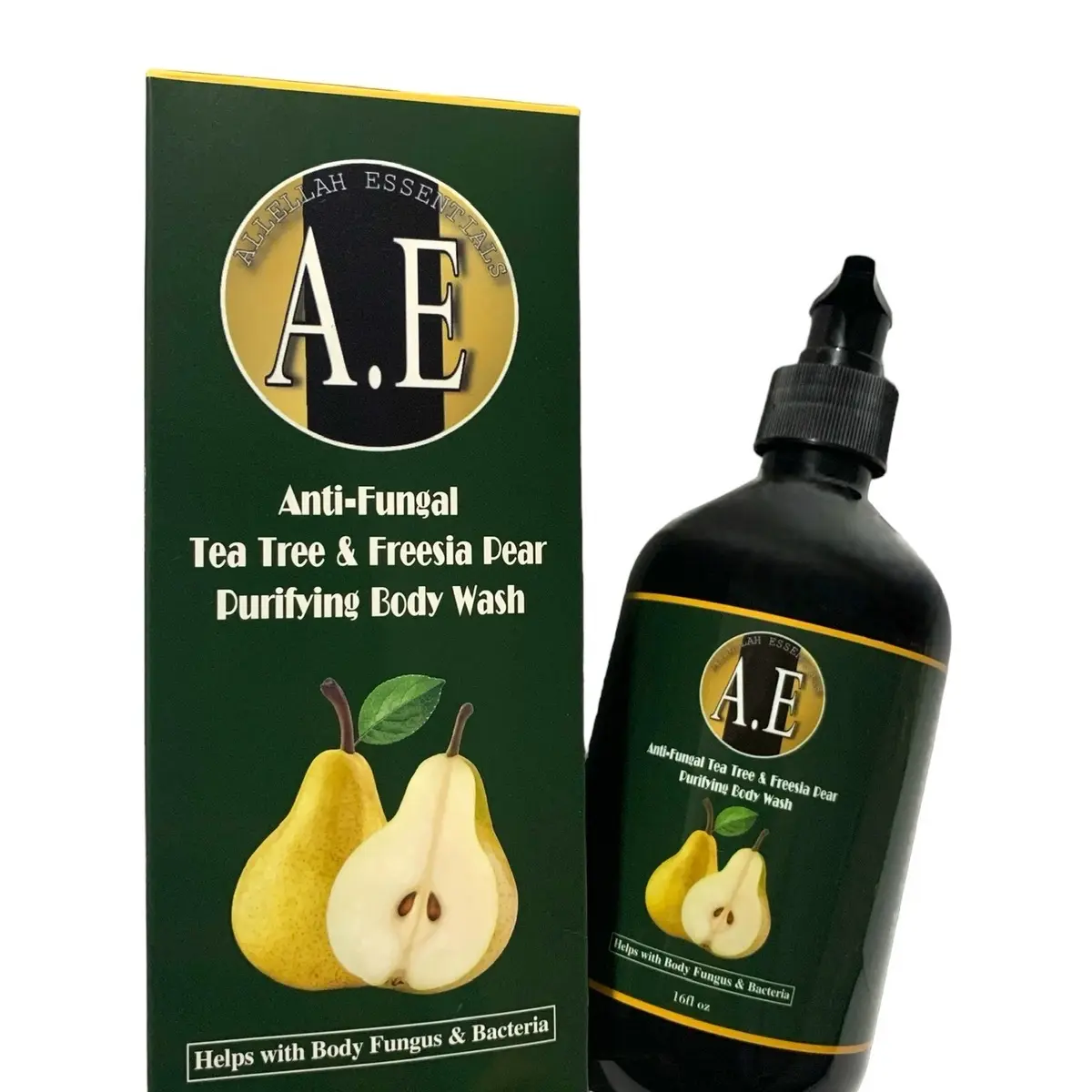 Allellah Essentials Tea Tree & Freesia Pear Purifying Body Wash - Gentle Formula for All Skin Types Antibacterial Smoother Cleansing Cleanser