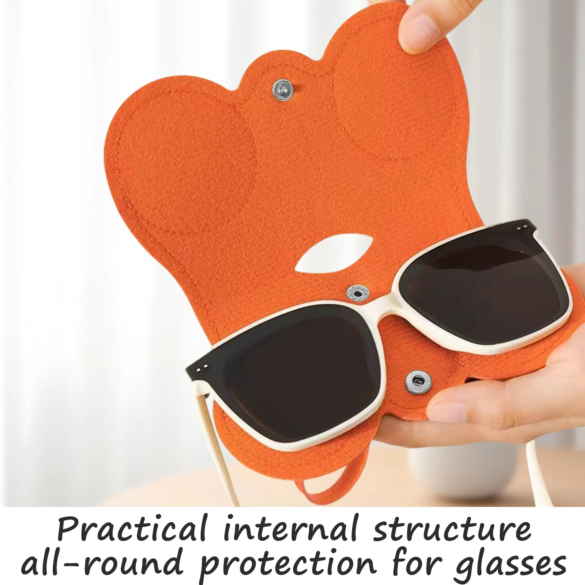 1 Count Soft Leather Sunglasses Bag, comes with a belt clip for easy carrying on the go