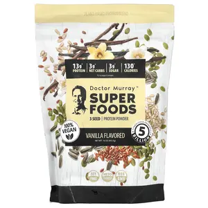 Dr. Murray's Super Foods, 3 Seed Protein Powder, Pumpkin + Flax + Sunflower, Vanilla, 16 oz (453.5 g)