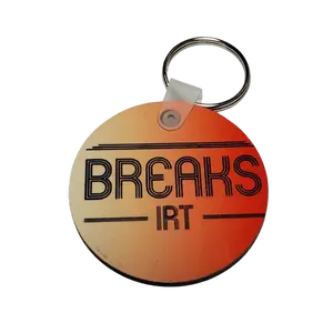Breaks IRT Branded Merchandise Keychain with Orange Background and Black Text