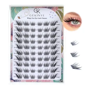 Fox Eye Lash Clusters Wispy: Natural Left & Right Individual Lashes 60 Pcs DIY Eyelash Extensions 9-13mm Cluster Lashes