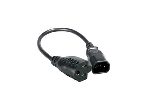 Nippon Labs 18 AWG AC Power Adapter Cord C14 to NEMA 5-15R, SVT 18AWG 10A 125V, 6 ft. NEMA5-15R/IEC320 C14, Black Power Adapter