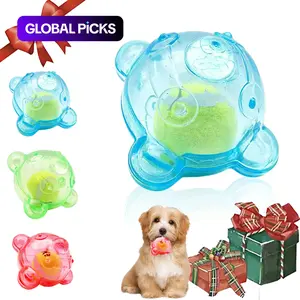 Cute Bear Design Pet Toy, 1 Count Irregular Movement Trajectory Dog Toys with with Built-in Tennis Ball Design, Interactive Pet Supplies, Interactive Training Ball
