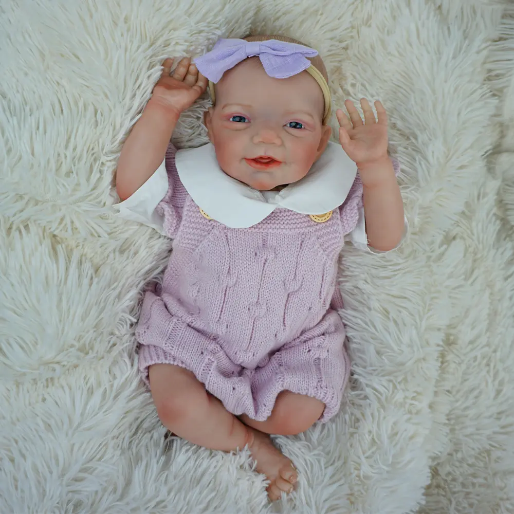 Charlie 20-in Collectibles Reborn Baby Fashion Doll (Unisex, 4-6 Years) - Cotton for Body, Hand-Painted Hair, Blue Eyes, Cozy Knit Sweater, BPA-Free Feeding Bottle, Pacifier, Diaper, Adoption Certificate Complete Gift Set & Accessories