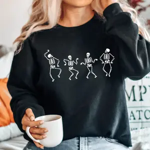 Dancing Skeleton Sweatshirt - Halloween Sweatshirt - Halloween Party Crewneck - Halloween Gift
