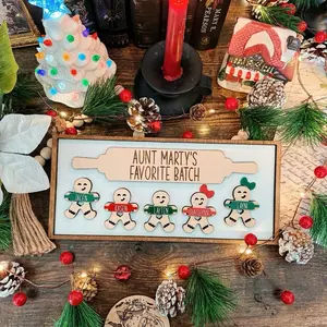 Custom Grandmas Favorite Batch - Gingerbread Men Themed Christmas Gift - Sign for Grandma, Mawmaw, Nonna, Aunt, Mom, etc. Christmas Sign, Christmas Decor, Gingerbread Themed Decor