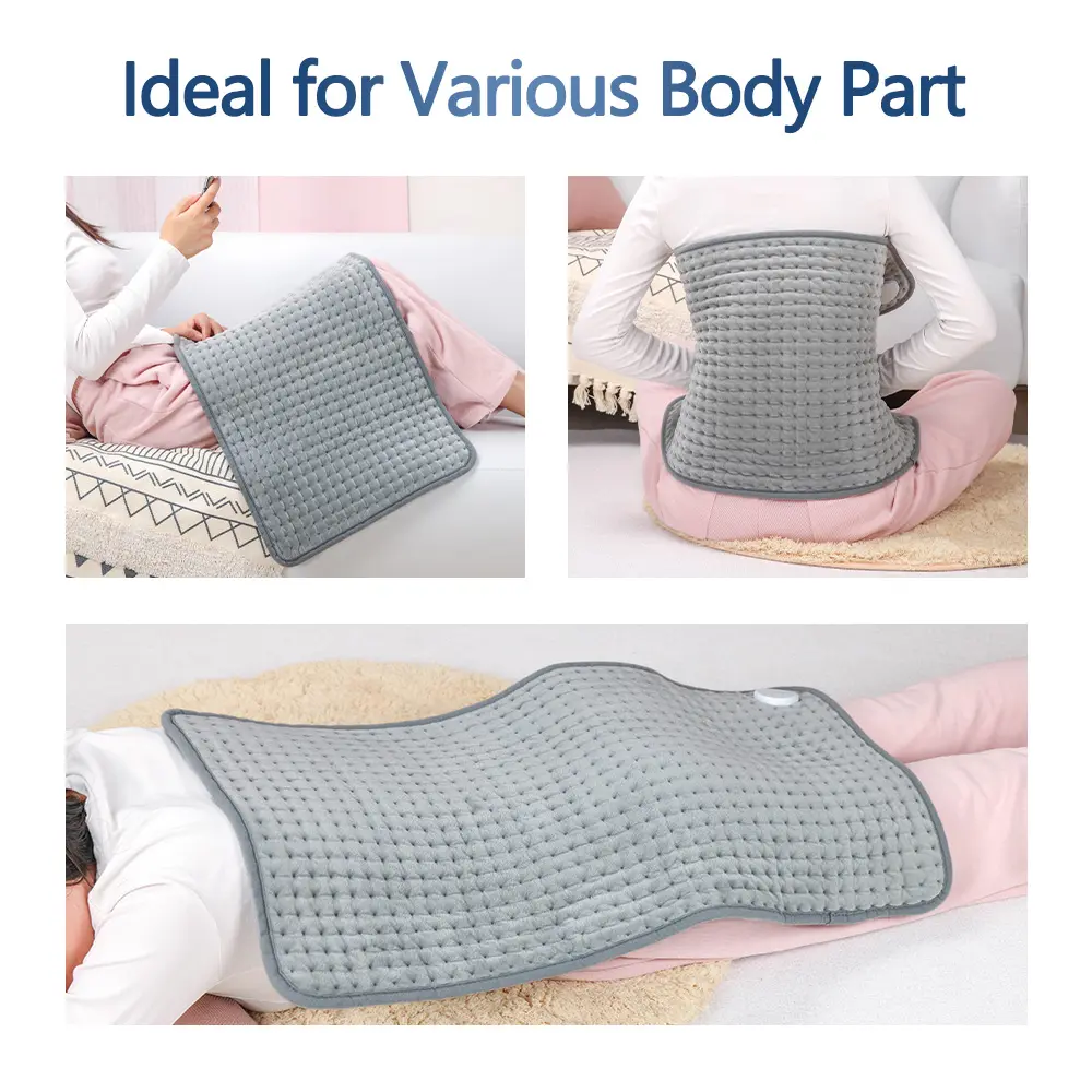 VIDOSMLIE Large Electric Heating Pad (50x100cm) - Extra Soft, 10 Adjustable Heat Levels, Timer, Minimalist Design, Casual Use for Adults’ Back & Waist Relaxing Warmth, Home & Office Personal Care Appliance