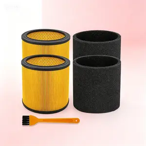 2 Pack Foam Replacement Filter Compatible with Vacmaster 5-20 Gallon Shop Vac, Standard Disposal Cartridge Filters for Hart Wet/Dry Vacuums, Reusable Universal Fit