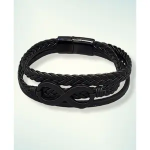 Braided Infinity Black Unisex Bracelet
