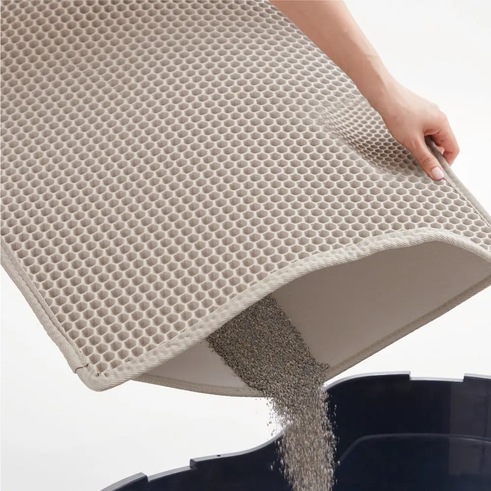 GORILLA GRIP Honeycomb Cat Litter Box Mat, Two Layer Trapping Waste Mats, Soft On Paws, Litter Box Supplies and Essentials for Indoor Cats, Traps Excess, Water Resistant for Floors