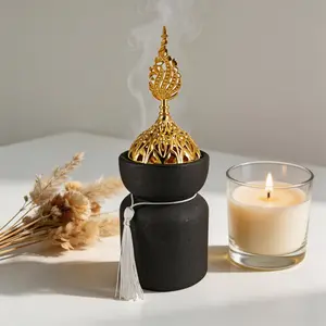 Vase Shape Arabian Incense Burner, Ramadan Bukhoor Holder, Home Ceramic Decor, Yoga Meditation Aromatherapy, Aroma Diffuser, Scented