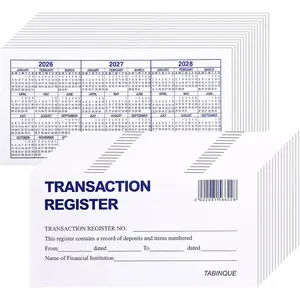 24 check registers for personal checkbooks, easy-to-read checkbook register