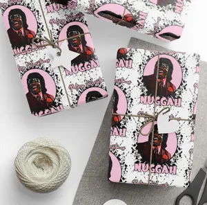 Funny Nuccah Wrapping Paper, Pink Meme Gift Wrap for Friends, Bold Attitude Holiday Wrap, Sassy Pop Culture Christmas Wrapping Paper