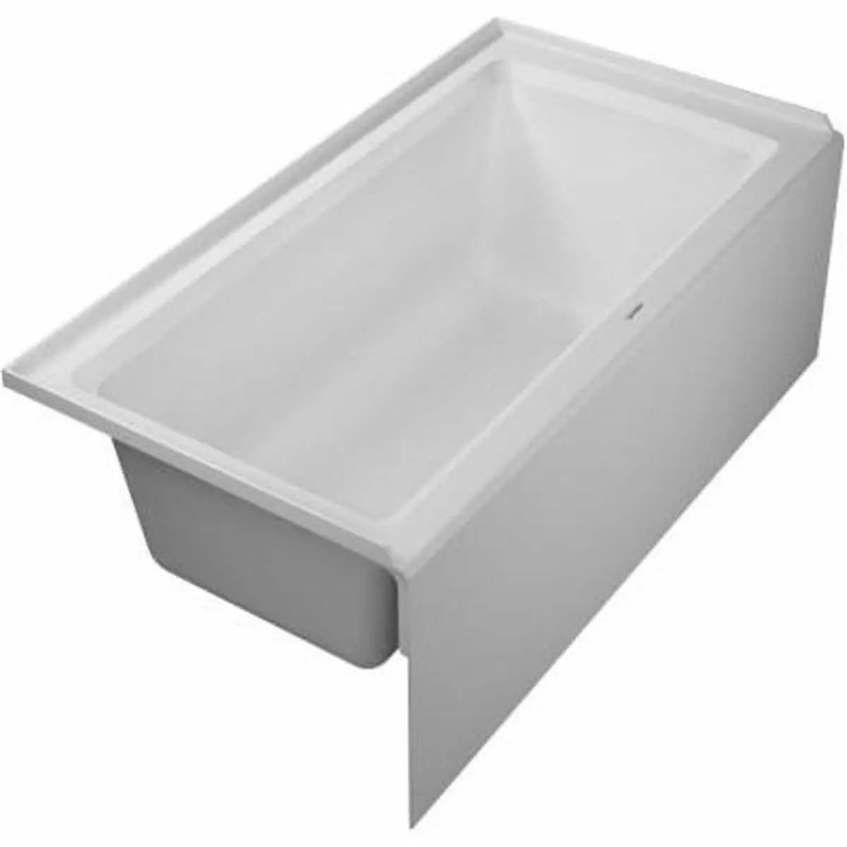 212 MAIN Duravit 60x30 in. Rectangular Architec Drop-In Soaker Alcove Bathtub, Left Drain, White, Deep Soak Tub, Heat-Retentive, Easy Installation, Soaker Bath