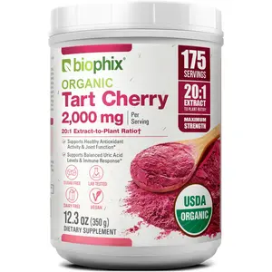 Biophix Certified Organic Tart Cherry Powder 20:1 Extract 12.3 oz USDA Organic Joint Health Sleep Support Antioxidant Superfood - Healthcare
