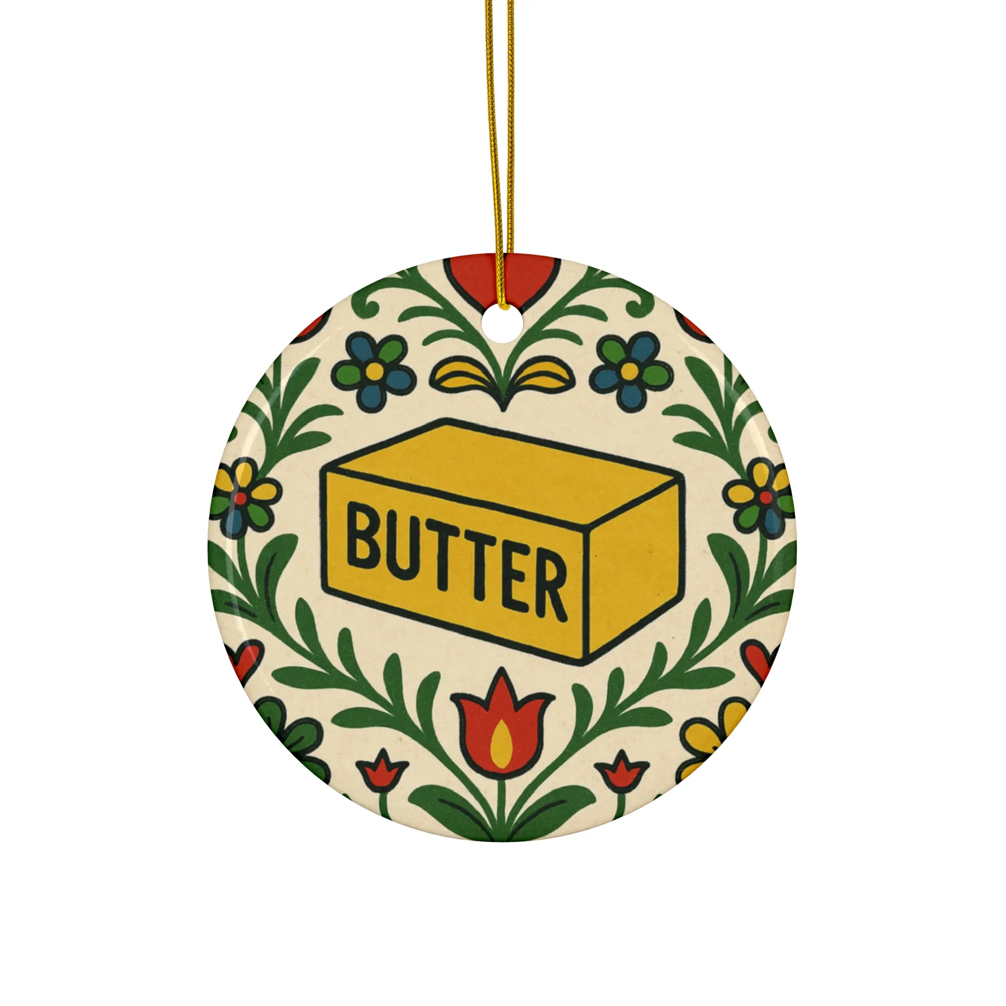 Butter Stick Ceramic Ornament