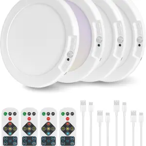 LED Motion Sensor Ceiling Light, Rechargeable Battery, Remote Control, Adjustable Colors, Wall Mounted, for Closet, Shower, Storage Room