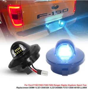 2Pcs LED License Plate Lights For Ford F150 F250 F350 Super Duty Trucks 9 Led White Lights Offroad Light Bar Round LED Lamps