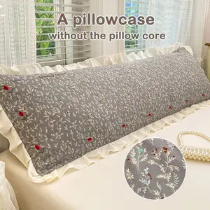 Knitted Double Layer Floral Pillowcase, Soft Breathable Bedding Accessory, Couples' Bedroom Decor, Sofa Cushion Cover