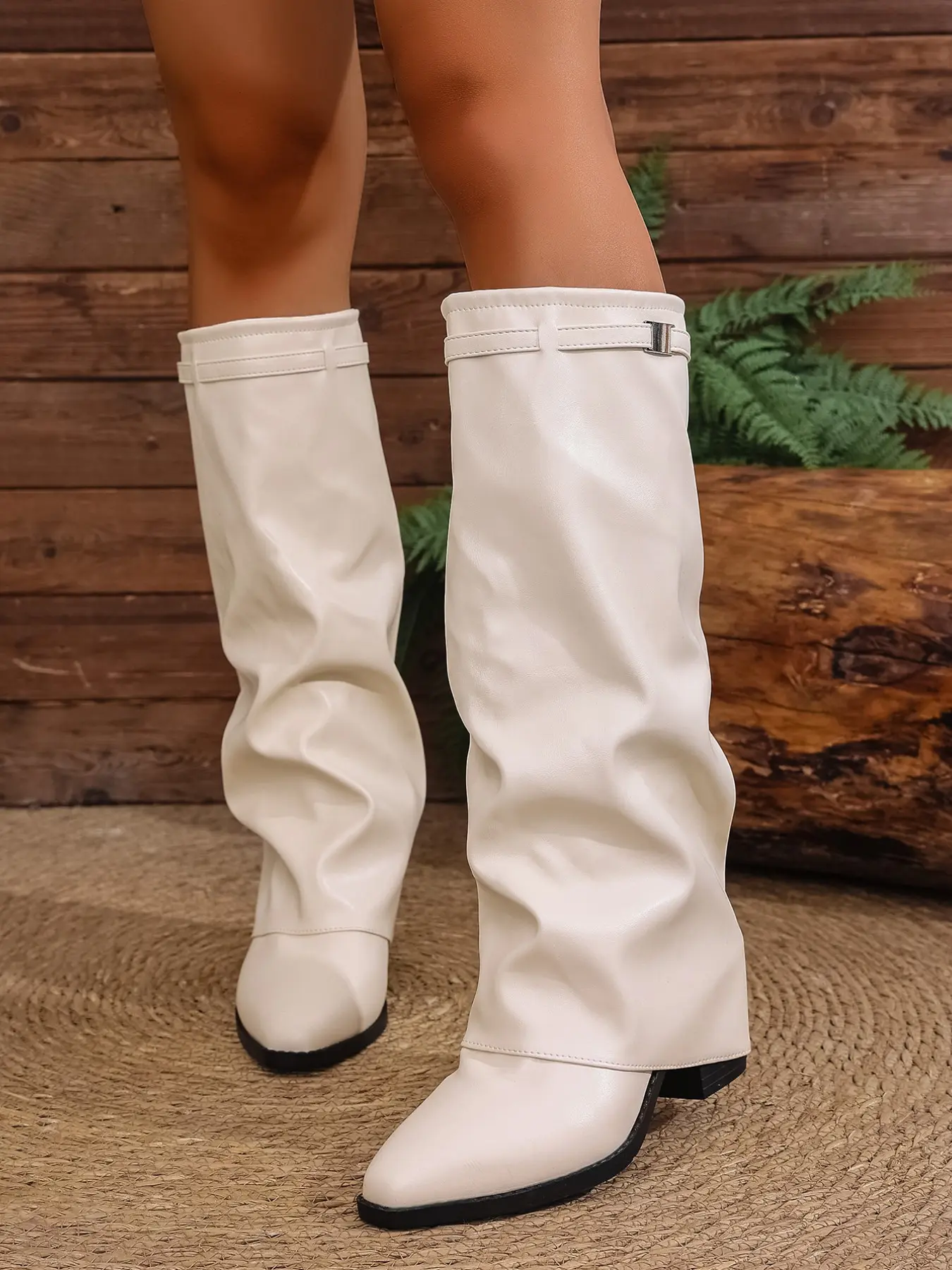 2026 Long Tube Knight Boots for Women, High Anklet Western Cowboy Boots, Slimming Leggings Boots, Trendy Stack Boots, Footwear