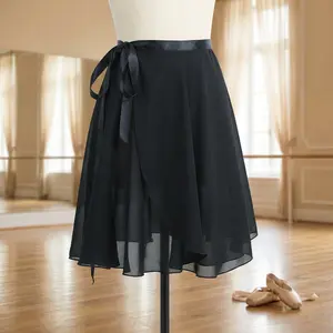 Girls and Women's Ballet Chiffon Wrap Dance Skirt with Ties - Elegant Flowy Lightweight Skirt for Ballet Practice Dance Class Performance Stage Costume Sizes S L XL Comfortable Breathable Fabric