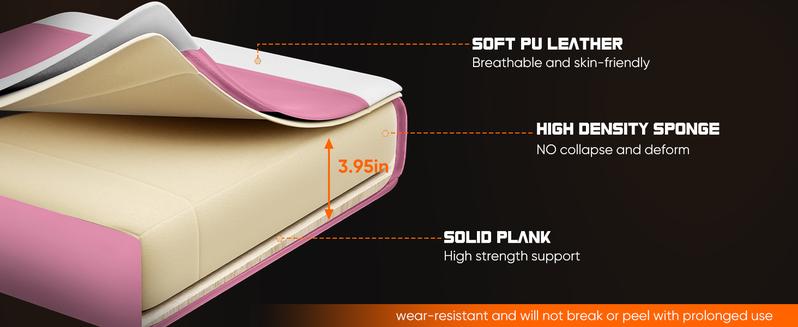 Gamig Chair Desk Chair - with Footrest and Lumbar Support, PU Leather Recliner with Headrest, Fixed Up Armrest, Height Adjustable with 360° Swivel,