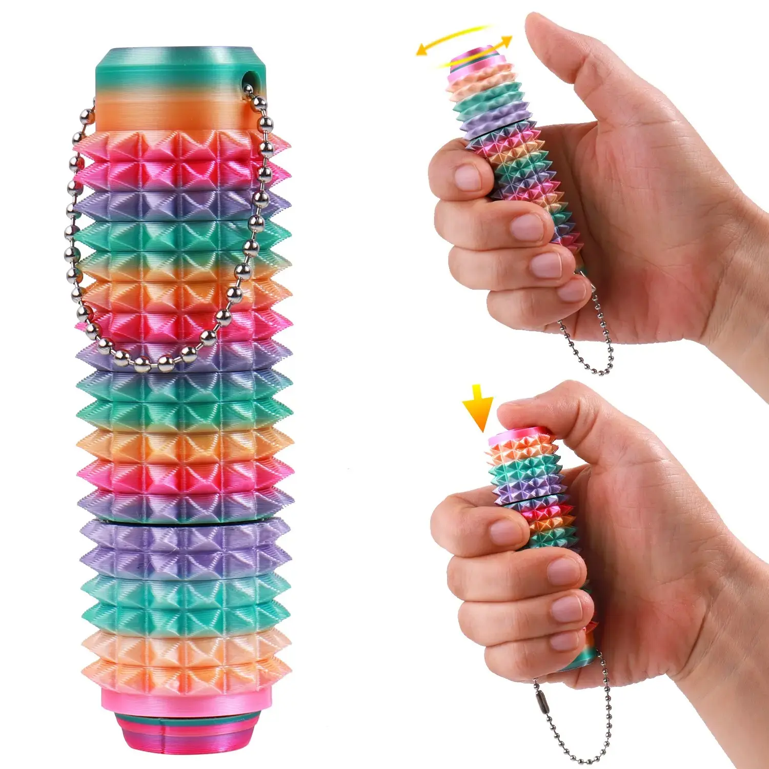 Ouchies Grippie Stress Relief Keychain, Anxiety Management Sensory Toy, Pressure Relief for Adults and Kids, Gift for Boys and Girls