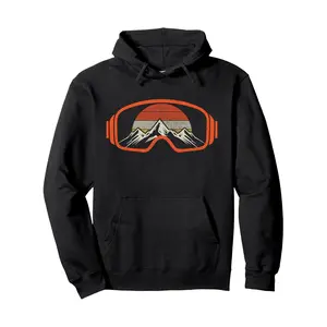 Men's Hoodies  Vintage Ski & Snowboard Hoodie  Blend, Cozy Winter Pullover with Goggles Design