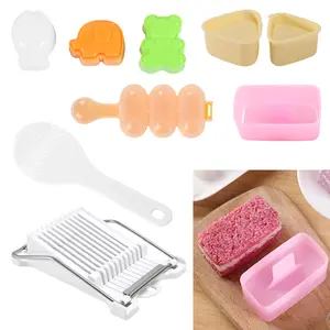 1 Set Spam Musubi Mold,Musubi Maker Kit Spam Slicer Musubi Press Sushi Rice Onigiri Mold Set Egg Cutter for Luncheon Meat Hot Dog Cheese Strawberry Lunch Bento,Christmas Party Gifts,Hand Tools Kits