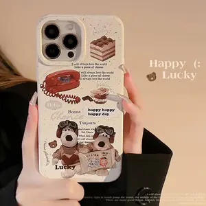 Retro ins phone case for dogs suitable for iPhone 17 Pro Max, iPhone 15, iPhone 13, matte, anti-drop, soft for iPhone 16, iPhone X
