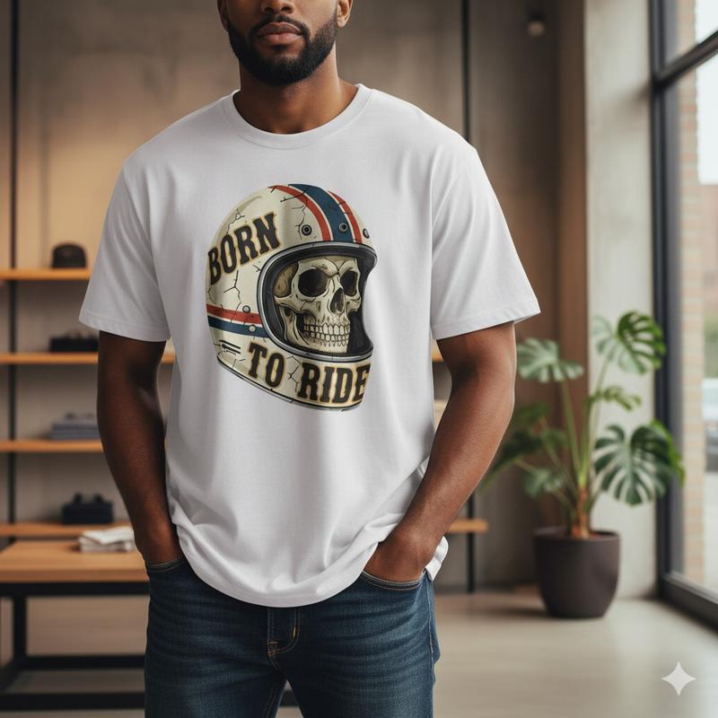 Camiseta Born to Ride gráfica unissex motocicleta presente motociclista Harley Davidson-