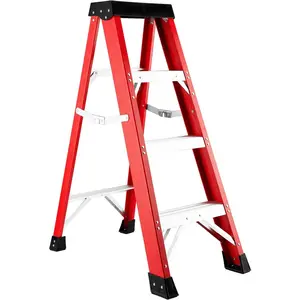 Fiberglass Step Ladder, 330 lb Capacity Type IA, Heavy Duty Folding Platform Ladder for Home, Work, and Industrial Use (4/6/8 Feet)