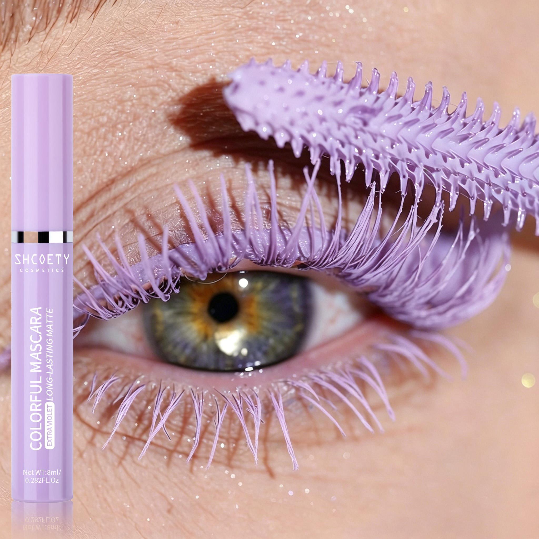 Women's 4-Color Colored Mascara Multi-Pack Set (Pink, Blue, Purple, Brown) - Waterproof, Long-Lasting, Smudge-Proof, Clump-Free, Featherlight Volumizing Tubing Mascara with Doll Eye Effect, Compact Travel-Friendly Cosmetic, Ideal for Daily Makeup, Gifting