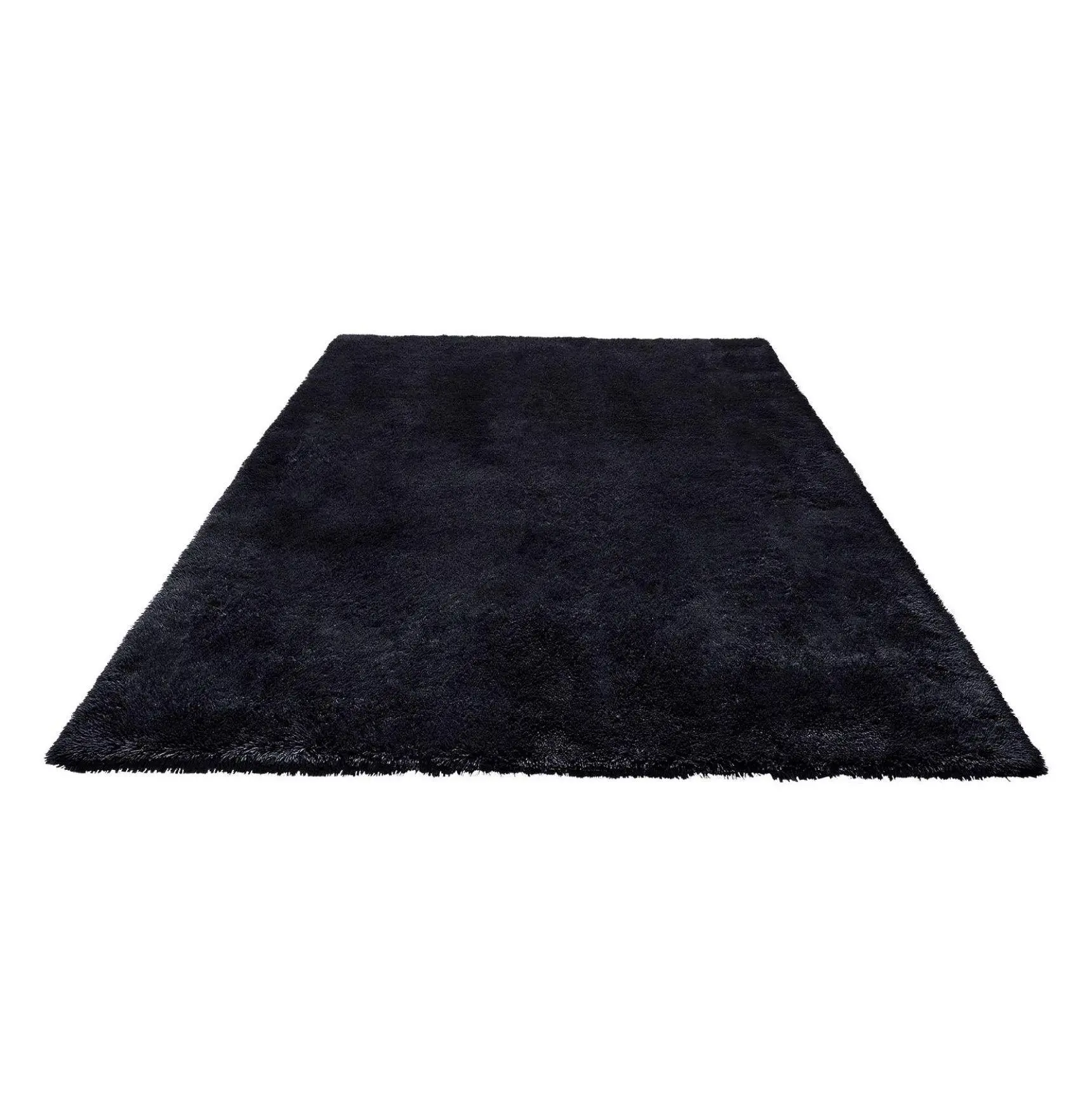 Indoor Plush Area Rug 8x10 ft, Soft Shag Rug for Living Room Bedroom, Non-Shedding Furry Carpet, Modern Home Decor Aesthetic, Non-Slip, Black