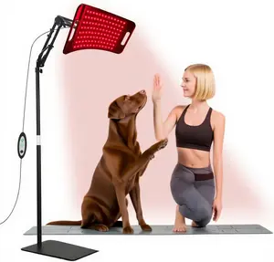 Portable Dual LED Red Light Therapy Lamp for Face and Body Healthcare, 660nm Red & 850nm Near Infrared Light Panel with Stand, Home-Use Complete Kit Including Eye Protection Goggles