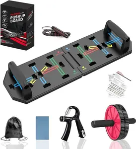 Multifunctional Home Fitness Push Up Board 25-in-1 Foldable Full Body Gym with Resistance Bands, Pilates Bar & Pulleys for Chest, Abs, Back Workouts