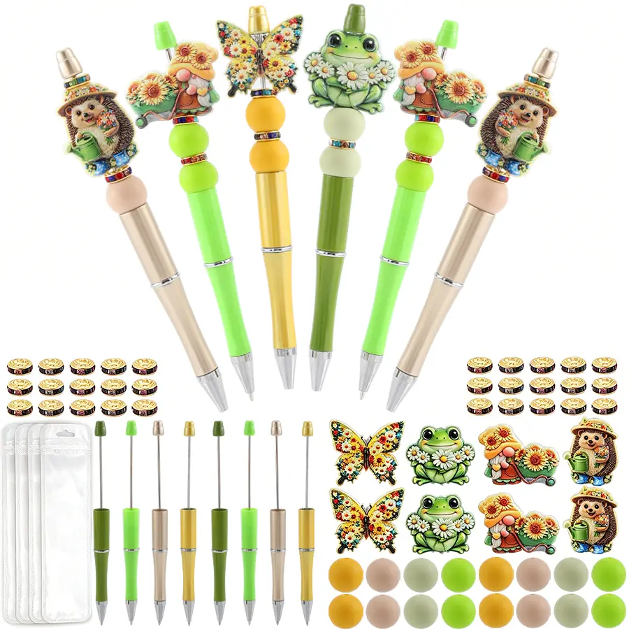 80pcs - DIY silicone bead kit, featuring resin patterns of frogs, hedgehogs, etc. These beads are suitable for making holiday gift kits. Comes with a gift bag. Ideal for graduation gifts.