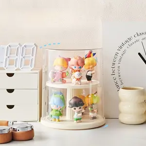 Rotating blind box storage display stand, multi-layer Leihao office display cabinet, dust-proof Pop Mart blind box storage box