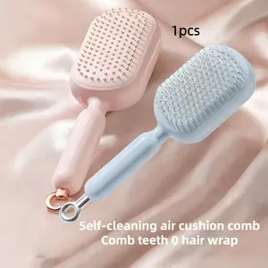 Self-Cleaning Comb with Extendable Brush, One-Button Clean, Anti-Static, Suitable for All Hair Types, Easy to Clean, Perfect Gift Choice