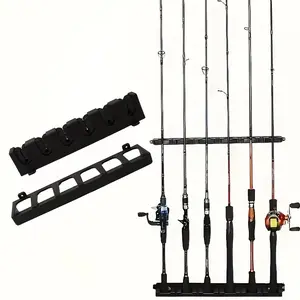 Easy Install Abs Fishing Rod Holder, Wall-Mounted High Density Foam Handle Storage Rack, Garage & Sports Equipment Organizer