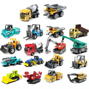 1:64 Alloy Engineering Toy Car Set, Classic Construction Vehicle Models, Metal Sliding Toys, Tractor Bulldozer Excavator, Gift for Boys 3-6 Years