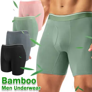 4 Pack Men's Soild Color Bamboo Fiber Boxer Briefs,Plain Breathable Underwear,Boxer Shorts,Causal Men's Underwear For All Seasons