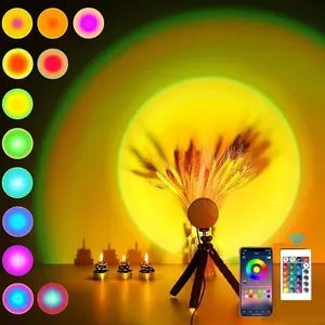 Sunset Lamp Projector Led Flexible Octopus USB Projector Night Light Home Decor Room Wall Decoration Lighting 5V